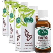Canarino Alvin Nane Yağı Peppermint Oil, Doğal, 20 ml (3 Paketi)