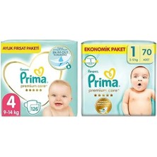 Canarino Bebek Bezi Premium Care 4 Beden 126 Adet Maxi Aylık Fırsat Paketi & Bebek Bezi Premium Care 1 Beden 70 Adet Yenidoğan Paket
