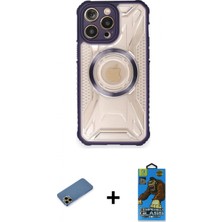 İlk El Grup Pilelistore™ iPhone 12 Pro Max Kılıf Kutup Modern - Siyah 18D Cam Ekran Koruyucu + Shine Kamera Lens Koruma Cam - Gd