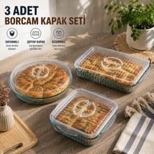 MAYAGLORY 3 Adet Borcam Kapağı Seti Plastik Borcam Kapak Dikdörtgen Kare Yuvarlak Saklama Kabı 3'lü Set Şeffaf Tasarım