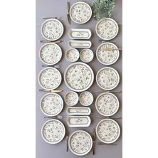 UltraMint Renkli 12 Kişilik 21 Parça Çiçek Desenli Kahvaltı Takımı