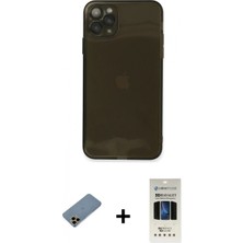 Pileli Store Pilelistore™ iPhone 11 Pro Kılıf Ahenk Doku - Siyah 5d Hayalet Cam Ekran Koruyucu + Shine Kamera Lens Koruma Cam - Gd