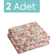 Homedius Sandalye Oturum Minderi Çiçekli 40X40X4 Bağcıklı Çıkarılabilir Kılıflı Su İtici Pembe 2'li