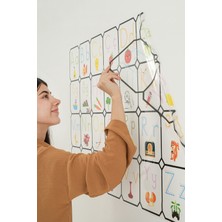 Premini Türkçe Alfabe Yazı Tahtası 100X150 Cm, Öğrenmeyi Keyifli Kılan Eğitim Aracı