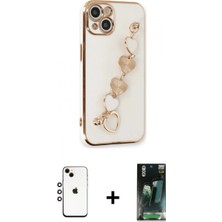 İlk El Grup Pilelistore™ iPhone 14 Kılıf Nova Işık Prime - Şeffaf 360 Full Body Arka Koruyucu + Shine Kamera Lens - Gı