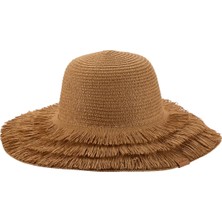 Nordbron Açık Kahve Kadın Düz Örgü Şapka Quinn Straw Hat