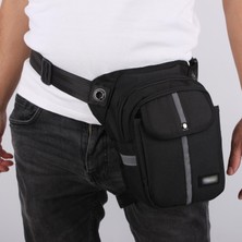 Bagacar SV4963 Siyah Motorcu ve Bacak Bağlamalı Erkek Bel Çantası Ergonomik Tasarım ve Şık Görünüm