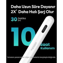 Canarino Metapen Kalem A8 iPad 2018-2025 ile Uyumlu, 2x Daha Hızlı Şarj, Avuç Içi Reddi, Eğim Hassasiyeti Stylus Kalem iPad 11/10/9/8/7/6 Gen, Pro 12.9/11'', Air 3.-5. Mini 5./6 (Beyaz)