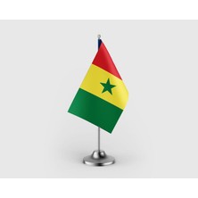 Punto Dizayn Senegal Devleti Tekli Saten Masa Bayrağı Seti