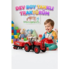 Farbu Oyuncak Dev Boy Oyuncak Traktör ve Su Tankeri Seti Hareketli Kepçeli Eğitici Oyuncak 80 cm Mega Traktör
