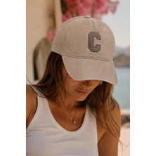 Külah Club Letter Series - C Harf Nakışlı Şapka | Sand