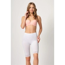 Ang Butik Beyaz Mı Emay 3004 Soft Uzun Paça Dantel Boxer