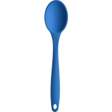 Canarino Silikon Servis ve Yemek Hazırlama Kaşığı, Yumuşak Uç, Komple Silikon, 27 Cm, Mavi Kaşık, Yanmaz Yapışmaz, Tencere Çizmez, 1 Adet