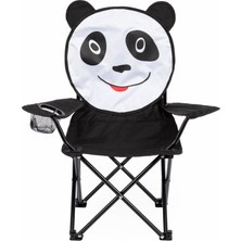 Uniqamp ® Coco™ Panda Temalı Katlanır Çocuk Kamp Sandalyesi Siyah - Beyaz Renkli Fonksiyonel Tasarım