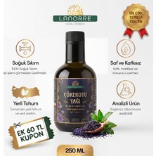 Lanorre %100 Soğuk Sıkım Yerli Tohum Analizli Çörek Otu Yağı ( Çörekotu ) 250ML %100 Saf & Doğal Yüksek Timokinonlu