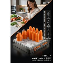 Transformacion 2'li Mutfak Tipi Pratik Sebze Soyucu ve Kesici Set: Çelik Başparmak Bıçak ve Parmak Koruyucu 719487