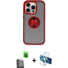 İlk El Grup Pilelistore™ iPhone 16 Pro Max Kılıf Yörünge Çizgi - Siyah 3D Antistatik Cam Ekran Koruyucu + Raze Metal Kamera Lens - Sh
