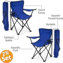 Trend Maison Rejisör Koltuğu Katlanır Kamp Plaj Piknik Sandalyesi Lacivert 2 Adet