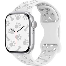Canarino - ile Uyumlu 44/45/46/49MM Kordon Kabartmalı Kiraz Silikon Kordon 2/3/4/5/6/se/7/8/9/10/11/ultr - Beyaz 2