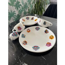 Tebak Collection 5 Parça Porselen Çocuk Yemek Takımı Paw Patrol Desenli Ergonomik Tasarım