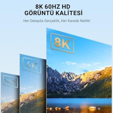 Canarino Veggieg Dp To HDMI Kablo 8k 60Hz 4K 240Hz Hdr 3D 48GBPS Örgülü Displayport To HDMI Kablo 2 Metre