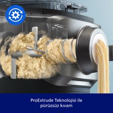 Philips 7000 Serisi Pasta Makinesi, 8 Çeşit Makarna, 10 Dakikada Taze Ev Yapımı, Siyah HR2665/93