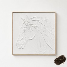Özgürlüğün Silueti | Dokulu At Figürlü Mdf Tablo 80X80 cm