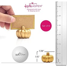 Canarino Aspen Fall Mini Altın Kabak Masa Kartı Tutucu (6 Adet), Şükran Günü Masa Dekorasyonu, Sonbahar Temalı Düğünler, Gelin Buketleri Için Mükemmel