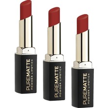 Canarino Pure Powder Lipstick No: 120 - Nemlendirici Pudramsı Mat Ruj (3 Paketi)