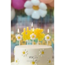 Canarino Papatya Tema Happy Birthday Mum Seti 4lü Papatya Doğum Günü Pasta Mum Seti