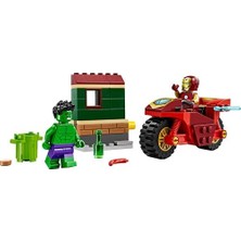 Canarino | Motosikletli Iron Man ve Hulk 76287-4 Yaş ve Üzeri Süper Kahraman Sevenler Için Avengers Minifigürleri Içeren Yaratıcı Oyuncak Yapım Seti (68 Parça)