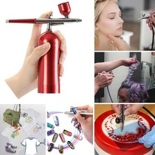Rox Wood 0068 Entegre Kompresörlü Akülü Airbrush Mini Boya Tabancası 0.12 Mpa Havalı Kullanım