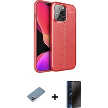 İlk El Grup Pilelistore™ iPhone 13 Pro Max Kılıf Doruk Klasik Özel Seri - Siyah 3D Antistatik Hayalet Cam Ekran Koruyucu + Shine Kamera Lens Koruma Cam - Gı