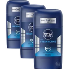 Canarino Men Erkek Stick Deodorant Fresh 50 Ml, Ter ve Ter Kokusuna Karşı 48 Saat Deodorant Koruması, Okyanus Özleri,alüminyum Içermez (3 Paketi)