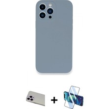 İlk El Grup Pilelistore™ iPhone 13 Pro Max Kılıf Zirve Modern Özel Seri - Siyah 3D Antistatik Cam Ekran Koruyucu + Rainbow Kamera Lens Koruma Cam - Mr