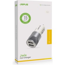 Jopus 2in1 15W Universal Hızlı Araç Şarj Cihazı Başlığı - Android / iPhone Uyumlu Çift USB Çıkışlı - JO-A6