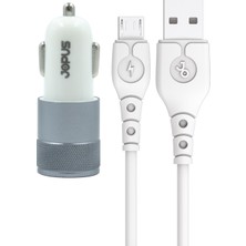 Jopus 2in1 15W Hızlı Şarj Destekli Micro USB Kablolu Araç Şarj Seti – Çift USB Çıkışlı JO-A6