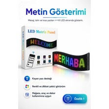 Eco Lounge Renkli LED Kayan Yazı Paneli Uzaktan Kumandalı Metin Saat ve Tarih Gösterimli