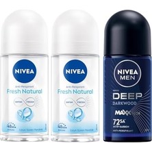 Canarino Men Erkek Roll On Deodorant Deep Dimension 72 Saat Anti-Perspirant Koruma (50 Ml) + Kadın Roll On Deodorant Fresh Natural 48 Saat Anti-Perspirant Koruma (50 Ml) X2