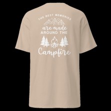 Best Memories Around The Campfire Kamp Ateşi Baskılı Unisex Pamuklu Tişört
