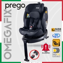 Prego Omegafix Alarmlı 360 Derece Dönebilen -0-36 kg -I-Size Belgeli - Destek Ayaklı Oto Koltuğu