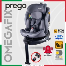 Prego Omegafix Alarmlı 360 Derece Dönebilen -0-36 kg -I-Size Belgeli - Destek Ayaklı Oto Koltuğu