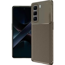 SDT Newface Infinix Hot 50 Pro Plus 4g Auto Focus Karbon Kapak - Kahverengi