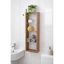 Canarino Modern Pleksi Duvar Rafı Organizer – Demonte Mdf Duvara Monte Dekoratif Raf, Mutfak Banyo Salon Için Şeffaf Raflı Minimalist Duvar Rafı 20X60 cm