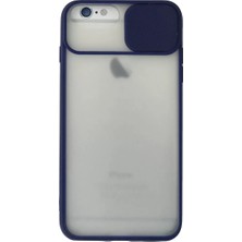 SDT Newface Apple iPhone 6 Plus Kılıf Palm Buzlu Kamera Sürgülü Silikon - Lacivert