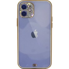 A-Luxe Newface Apple iPhone 12 Kılıf Liva Taşlı Silikon - Beyaz