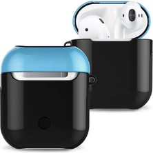 SDT Newface Apple Airpods 2 (2.nesil) 3in1 Kılıf - Siyah-Mavi