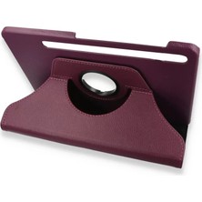 A-Luxe Newface Samsung Galaxy X800 Tab S8 Plus 12.4 Kılıf 360 Tablet Deri Kılıf - Mürdüm