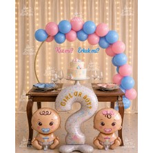Parti Dükkanı 35 Parça Kız Mı Erkek Mi Cinsiyet Partisi Seti Girl Or Boy Folyo Balon Banner Pembe Mavi Balon Baby Shower Gender Reveal Süsleri