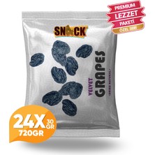 Snack Siyah Kuru Üzüm 24X30 gr Premium Doğal Çekirdeksiz Atıştırmalık Paketi 720 gr
